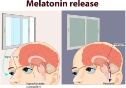 illustration of melatonin release anatomy